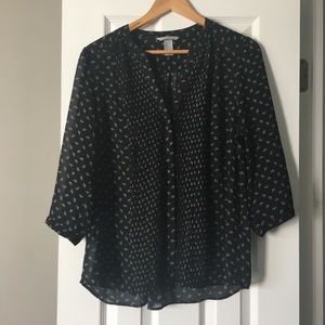 H&M 3/4 Sleeve Button Blouse